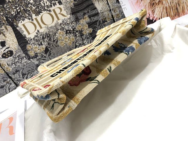 Dior女包 迪奧Book Tote扶桑花帆布迷你托特包 Dior刺繡購物袋  dfk1770